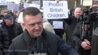 Anti-fascist protesters and Tommy Robinson supporters face off in Telford