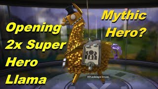 Fortnite - Opening 2x Super Hero Llama | Do We Get Mythic Hero?