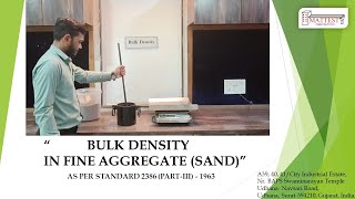 Bulk Density Test of Sand as per IS 2386 (part-III)-1963