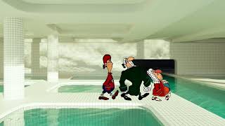 Dr Livesey walking in the backrooms