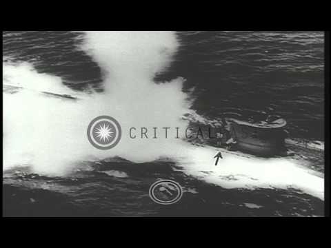 US dive bombers destroy two German submarines in the Atlantic Ocean during World ...HD Stock Footage