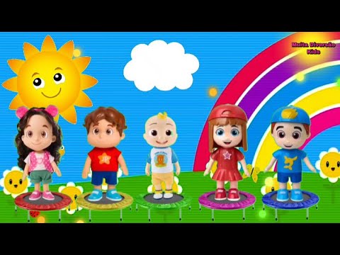 JARDIM ENCANTADO EM FIVE LITTLE MONKEYS ON THE BED-CINCO BEBEZINHOS PULANDO NA CAMA-어린이 노래 KIDS SONG