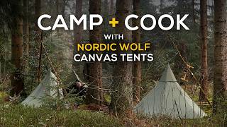 Nordic Wolf Lavvu Camp im Wald | Raido, Loki & Tyr im Wald | Lagerfeuerküche