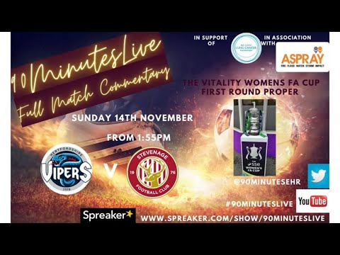 Match Highlights of the WOMENS FA CUP game between HERTS VIPERS and STEVENAGE WOMEN plenty of goals!