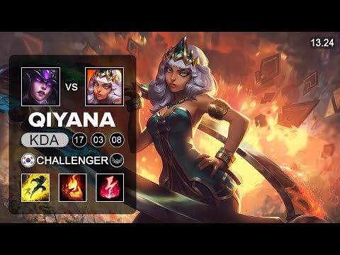 Qiyana vs Syndra Mid - KR Challenger - Patch 13.24 Season 13