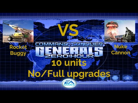 Command and Conquer Generals ZeroHour 10 Rocket Buggies VS Nuke Cannons