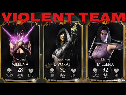 MKX MOBILE:VIOLENT TEAM!Venomous D’vorah is Amazing!