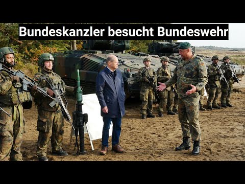 Bundeskanzler Olaf Scholz besucht die Bundeswehr ALÜ 2022 auf dem Truppenübungsplatz Bergen