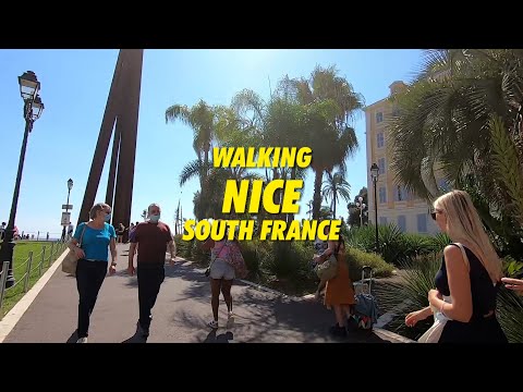 Walking NICE France 2022 4K !! Nice Shopping Street Walking Tour Nizza - South France - Cote d'Azur