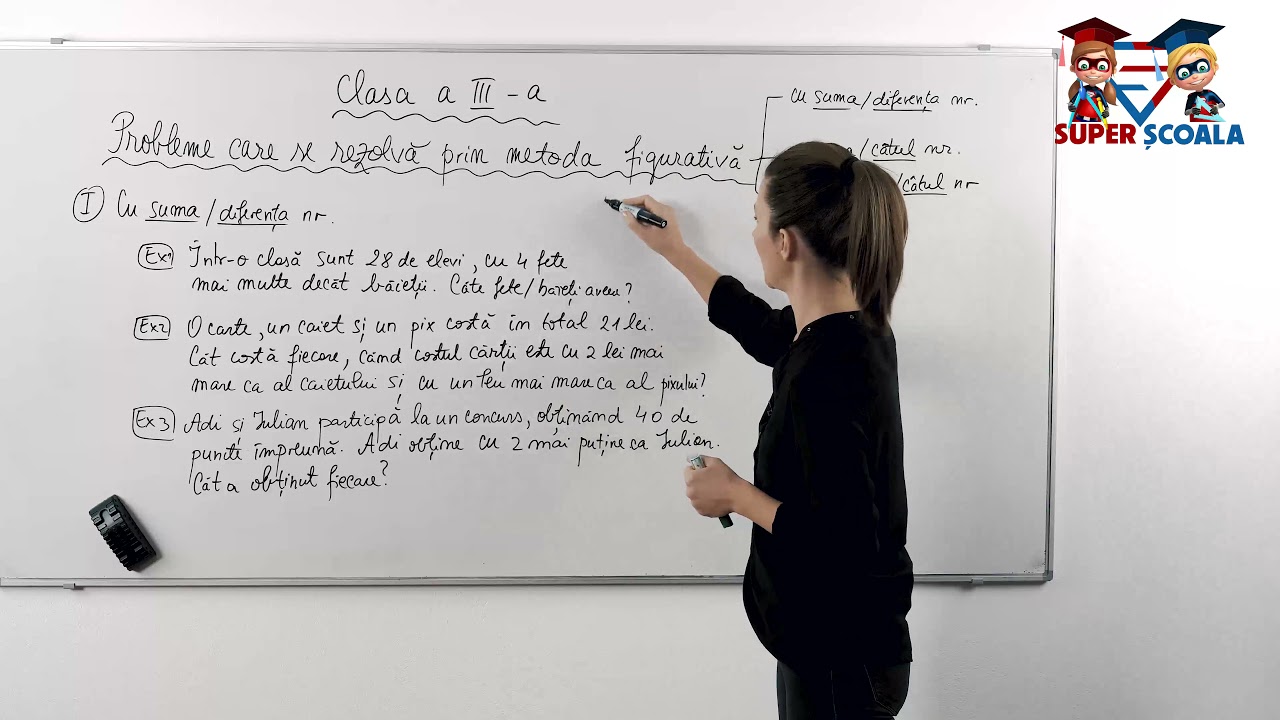Clasa a III-a - Probleme care se rezolv? prin metoda figurativ? cu suma/diferen?a nr