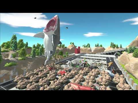 All Team Dinosaurs vs 50 Swarm Bugs - Animal Revolt Battle Simulator