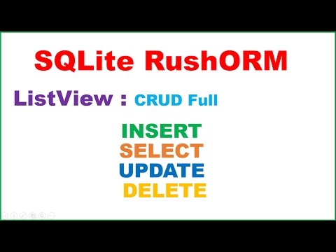Android SQLite RushORM Ep.01 : ListView - INSERT,SELECT,UPDATE,DELETE