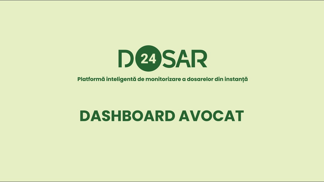 Dashboard Avocat pe Dosar24 — Panou de control complet pentru avocați
