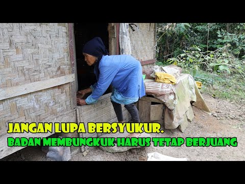 Her body is bent over. The mother must continue to fight to survive.