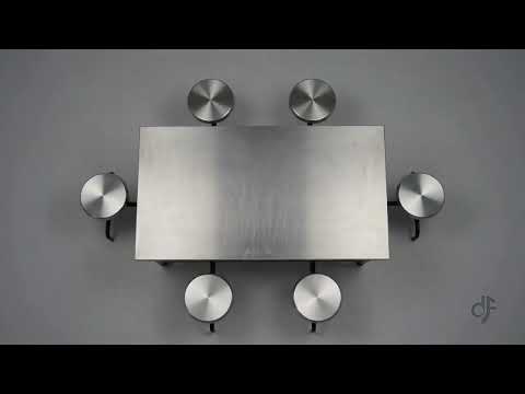 Premium Stainless Steel Cafeteria Table with Integrated Stools