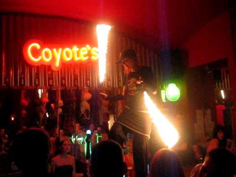 DJ ZMIJA 2007 SERBIA Novi Sad COYOTES club with 2 GoGo Girls & Fire Girl & Fire BarMen volume