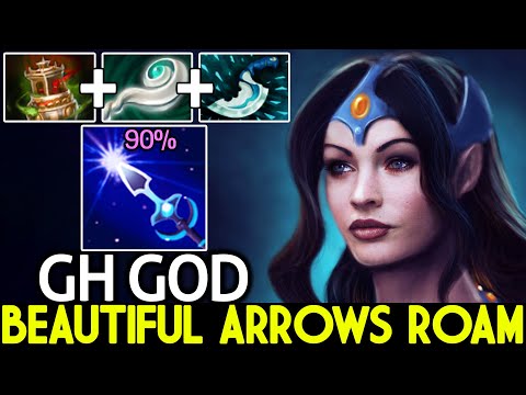 GH GOD [Mirana] Beautiful Arrows Roaming Support Gameplay 7.26 Dota 2