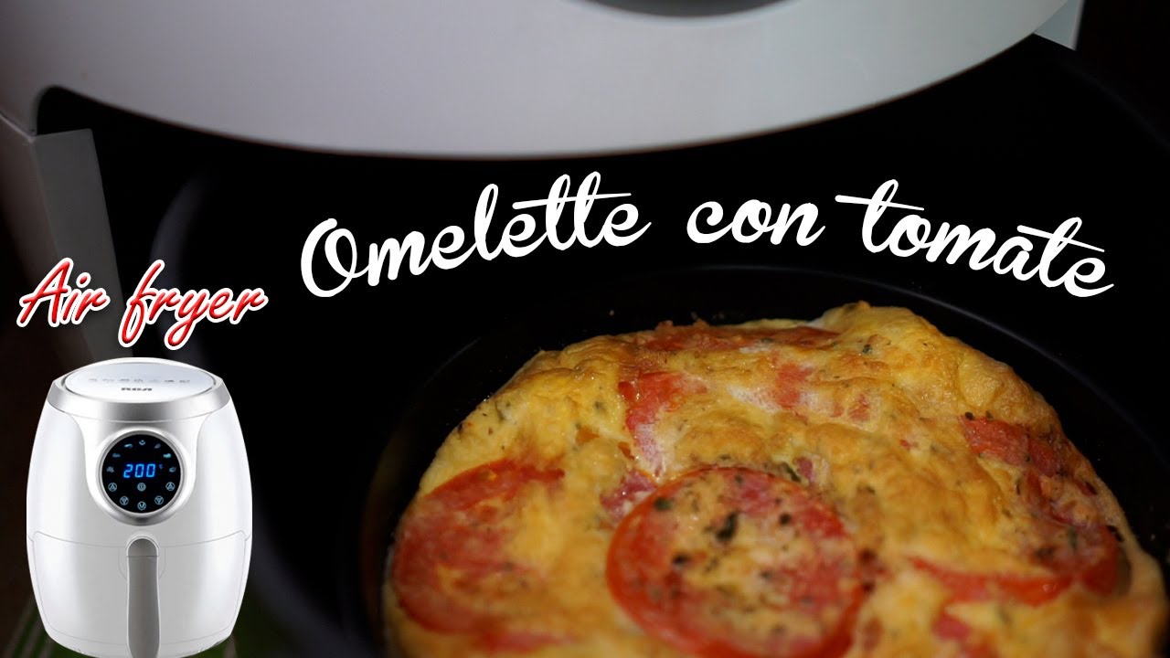 Omelette con tomate y aceite de oliva en freidora de aire / tortilla de huevo con tomate #airfryer