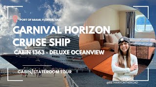 Carnival Horizon Cruise Ship 1363 Deluxe Oceanview Stateroom Tour