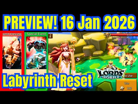 Lords Mobile – 16 January 2026 Update: New packs, events & monsters incoming Labyrinth Reset 