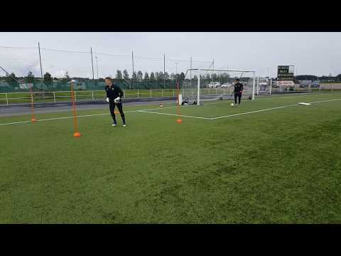 Målvaktsövning fotboll. ev uppvärmning. fot.arb mm