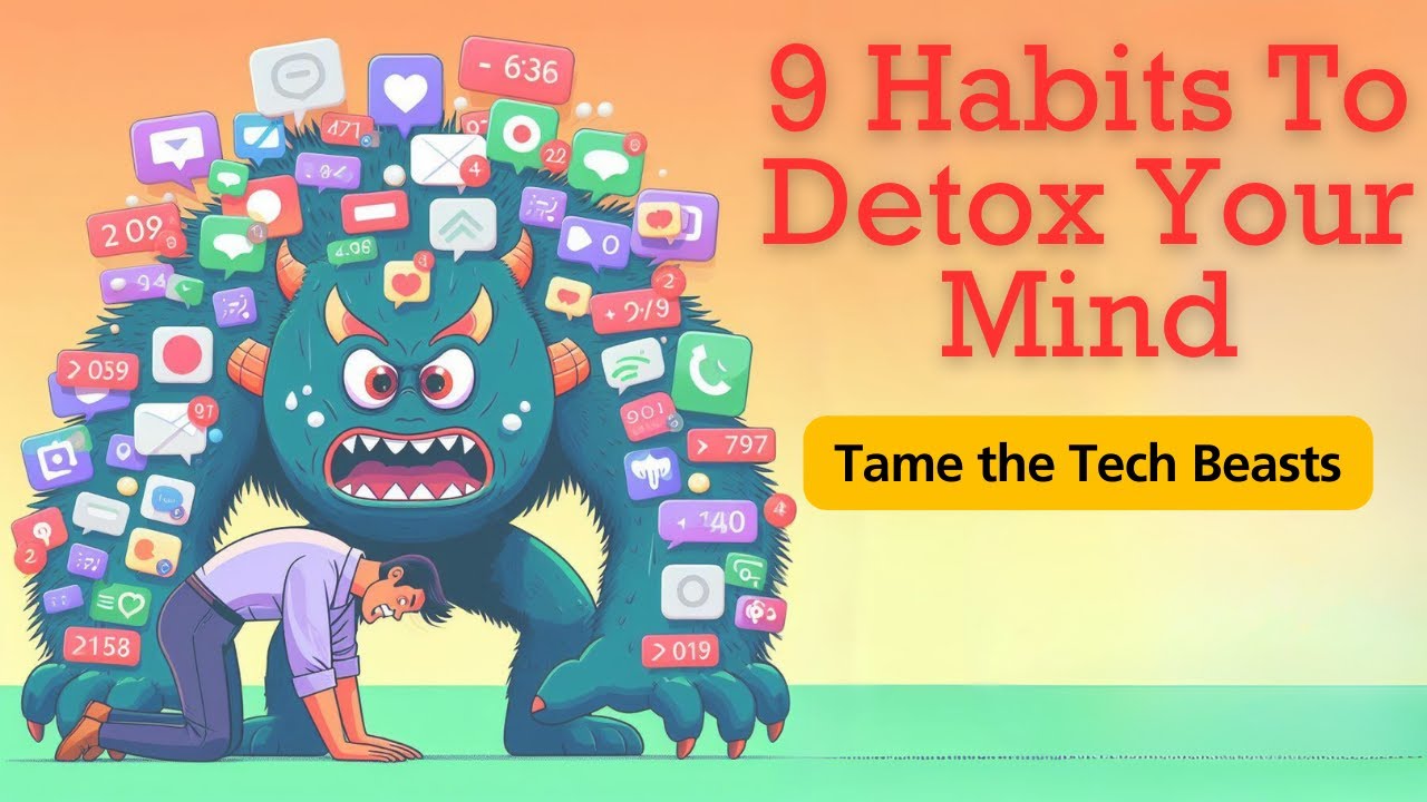 9 Habits for a Clearer Mind - Art work of Psychological Detox 