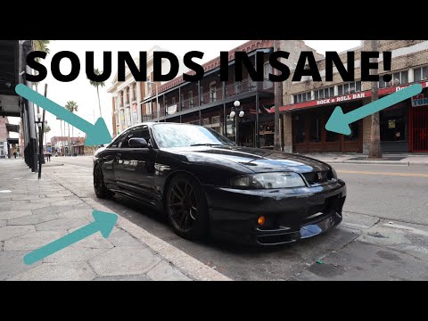 Nissan Skyline GTR HKS exhaust with Mines Equal length Frontpipe. // Pure straight 6 sound.