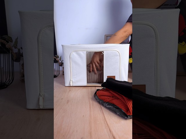 Vídeo relacionado con AIOR 2pcs Bolsa de Almacenamiento de Ropa con Estructura Metálica Plegable, 66L Tela Oxford Cajas de Almacenaje Ropa, Organizador Guardar para Juguetes Mantas