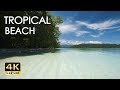 4K HDR Tropical Beach Gentle Ocean Wave Sounds Peaceful Wild Island Relaxing Nature Video