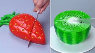 🍓🥝 Satisfying 3D Fondant Fruit Cake Recipe Idea | Wonderful Cake Decorating Tutorials | Yummy Cake