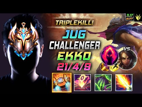 Challenger Ekko Jungle vs Nidalee - 챌린저 정글 에코 템트리 룬 벨트 수확 エコー Экко 时间刺客 艾克 - LOL KR 11.17