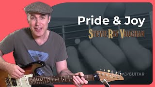 How to play Pride And Joy by Stevie Ray Vaughan - Guitar Lesson Tutorial Texas Blues Riff Shuffle