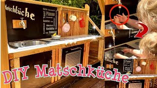 DIY Matschküche Stelzenhaus Outdoor Kinder Küche selber bauen Modern Wood Art Mud Kitchen