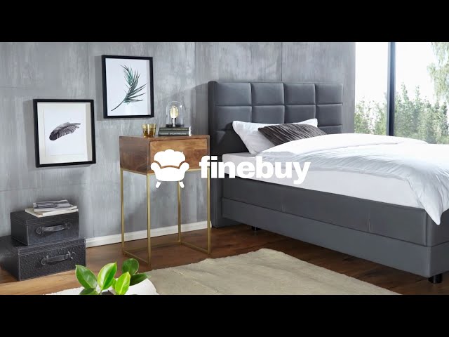 Video Teaser für FineBuy Nachttisch Mango Massivholz Schublade Nachtkonsole Boxspringbett Nachtkommode Stauraum