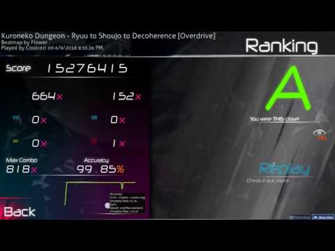 osu! Cookiezi Kuroneko Dungeon - Ryuu to Shoujo to Decoherence [Overdrive] +HD 99.85%