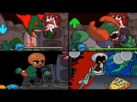 FNF VS Tricky Mod VS The Squidward Tricky VS Classic Tricky VS Matt Tricky (madness song)