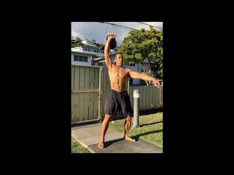 Day 331 FitPro Hawaii Workout 20 kg. Kettlebell Snatch Intervals x 10 Minutes- 4/14/21, 5:40 pm