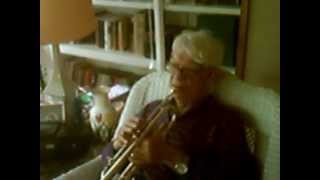 My late father, Emil William "Bill" Baran. playing his trumpet April 2011