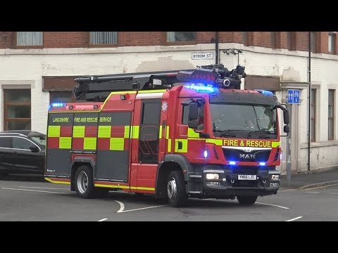 Lancashire Fire & Rescue Service - Blackburn's Rosenbauer AT Stinger / Water Tower Turnout