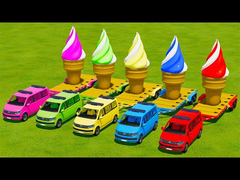 LOAD ICE CREAM CHALLENGE AND TRANSPORT WITH POLICE CARS -  Farming Simulator 22