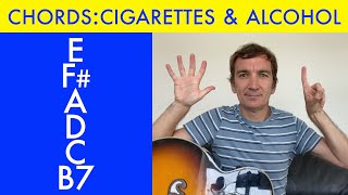 How To Play Cigarettes & Alcohol (By Oasis) on acoustic guitar (Song with 6 chords)