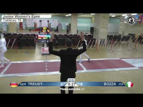 FE W E Individual Juniors Plovdiv BUL ZC Europe 2017 T16 01 red TREUDT GER vs BOZZA ITA