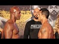JACKED EVANDER HOLYFIELD AT 58 STARES DOWN VITOR BELFORT IN FIRST WEIGH IN SINCE 2011