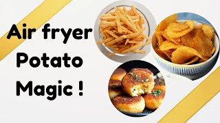 3 Easy Air Fryer Potato Recipes | Crispy Fries, Cheesy Potato & Chips | No Deep Fry #quickrecipes