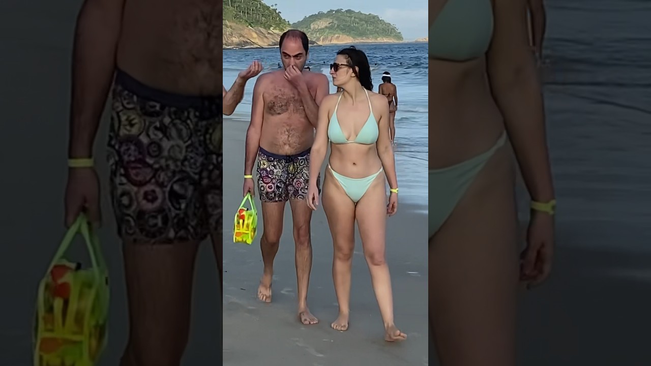 Leme beach walk in Rio de Janeiro Brazil 🇧🇷 #shortvideo #shorts