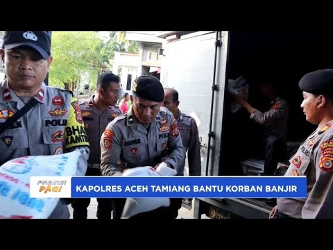 KAPOLRES ACEH TAMIANG BERI BANTUAN KORBAN BANJIR DI SERUWAY