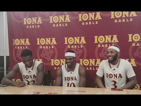 Iona post-game press conference w/Yaphet Moundi, Combeh Emuobor & DeJour Reaves, 3/8/25