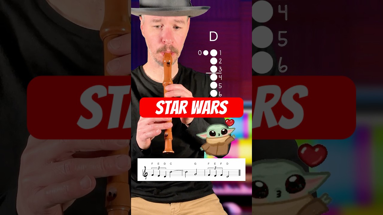 Star Wars Theme Song Recorder Tutorial #recorder #tutorial