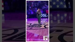 Kelly Price singing the National Anthem