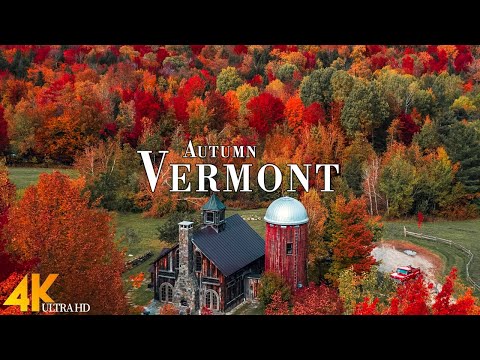 Autumn Vermont 4K Ultra HD • Stunning Footage Vermont, Scenic Relaxation Film with Calming Music.